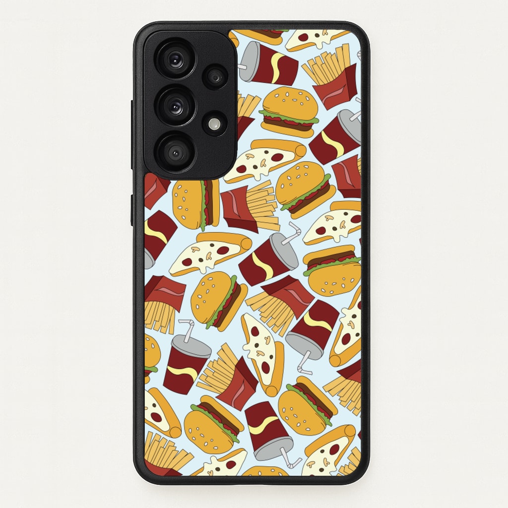 Burgers, Fries And Pizzas - Fast Food Patterns - Fast Food Patterns Phone Case for Galaxy A53