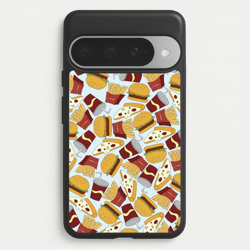 Burgers, Fries And Pizzas - Fast Food Patterns Phone Case for Google Pixel 10 Pro XL