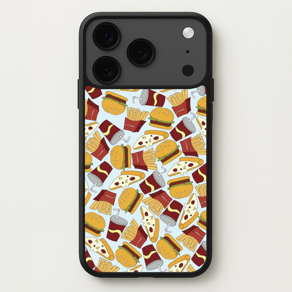 Burgers, Fries And Pizzas - Fast Food Patterns Phone Case for iPhone 17 Pro