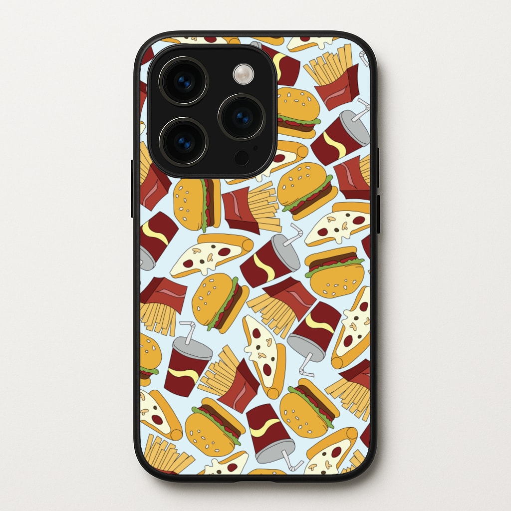 Burgers, Fries And Pizzas - Fast Food Patterns - Fast Food Patterns Phone Case for iPhone 14 Pro