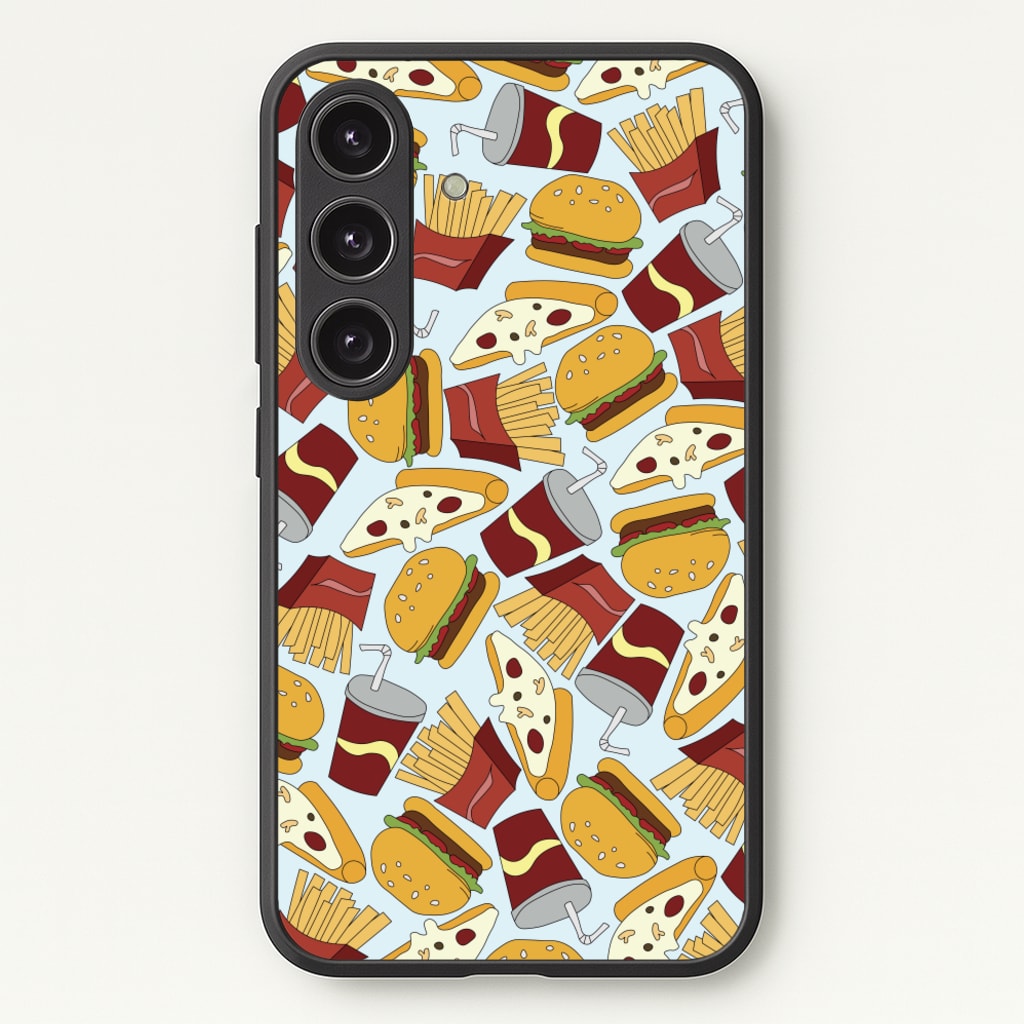 Burgers, Fries And Pizzas - Fast Food Patterns - Fast Food Patterns Phone Case for Galaxy S25 Plus