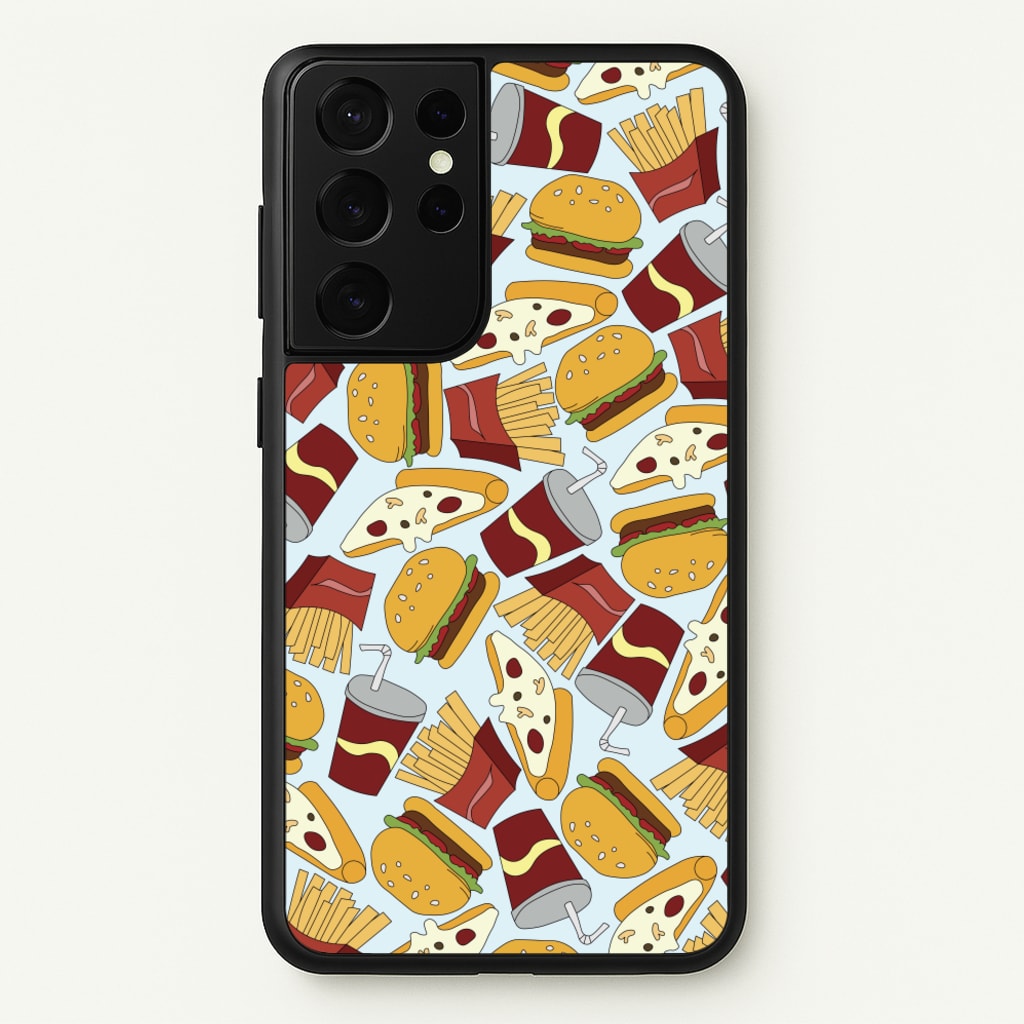Burgers, Fries And Pizzas - Fast Food Patterns - Fast Food Patterns Phone Case for Galaxy S21 Ultra