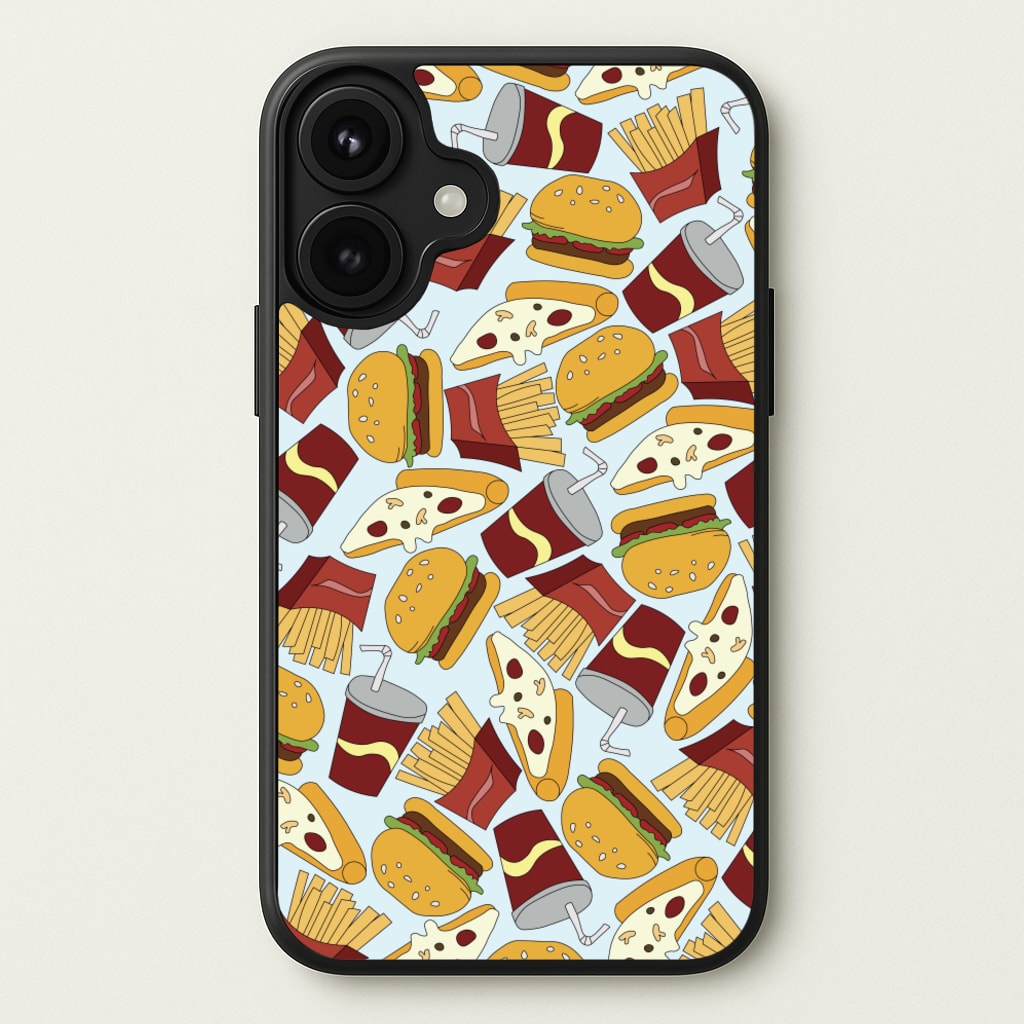 Burgers, Fries And Pizzas - Fast Food Patterns Phone Case for iPhone 17