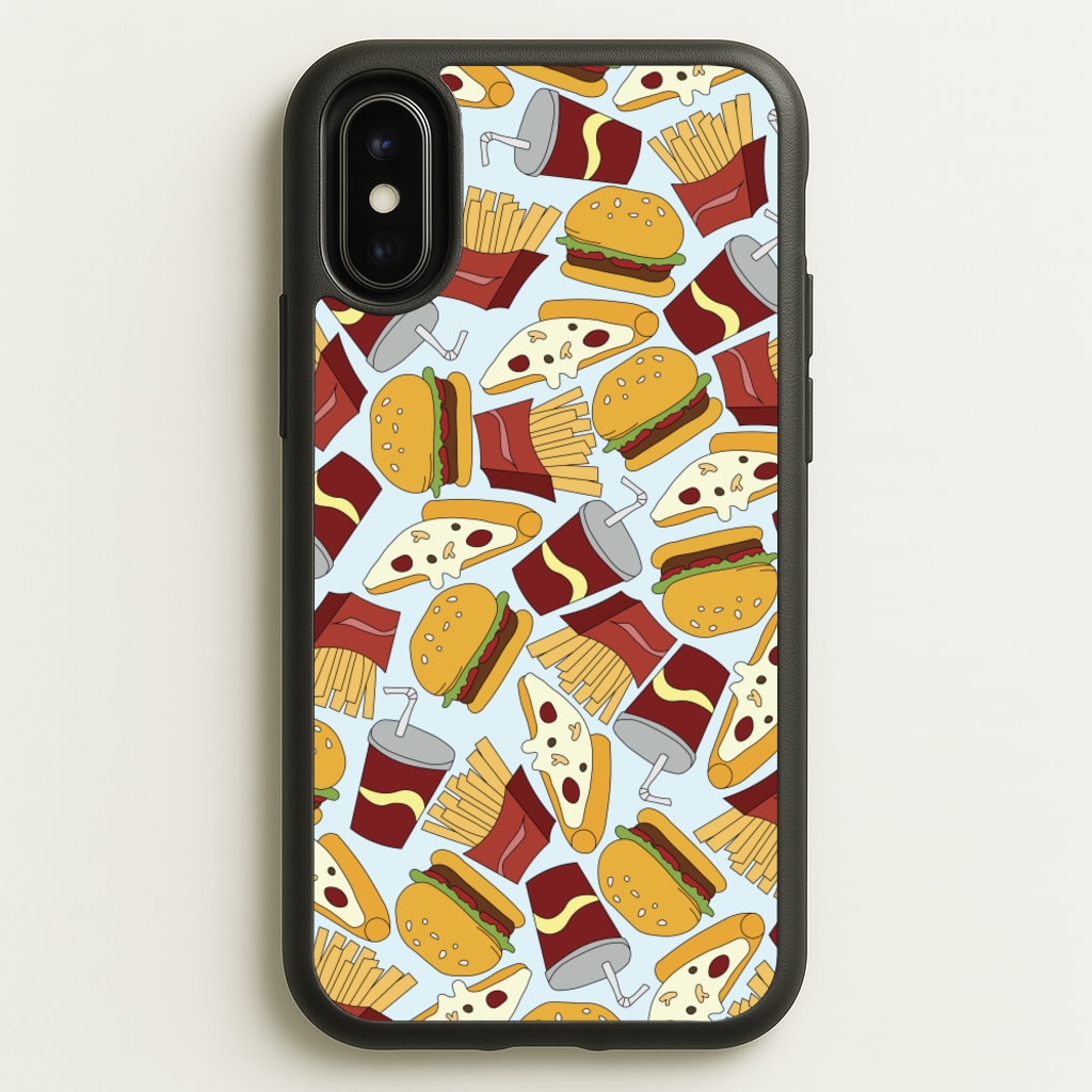 Burgers, Fries And Pizzas - Fast Food Patterns - Fast Food Patterns Phone Case for iPhone X / XS