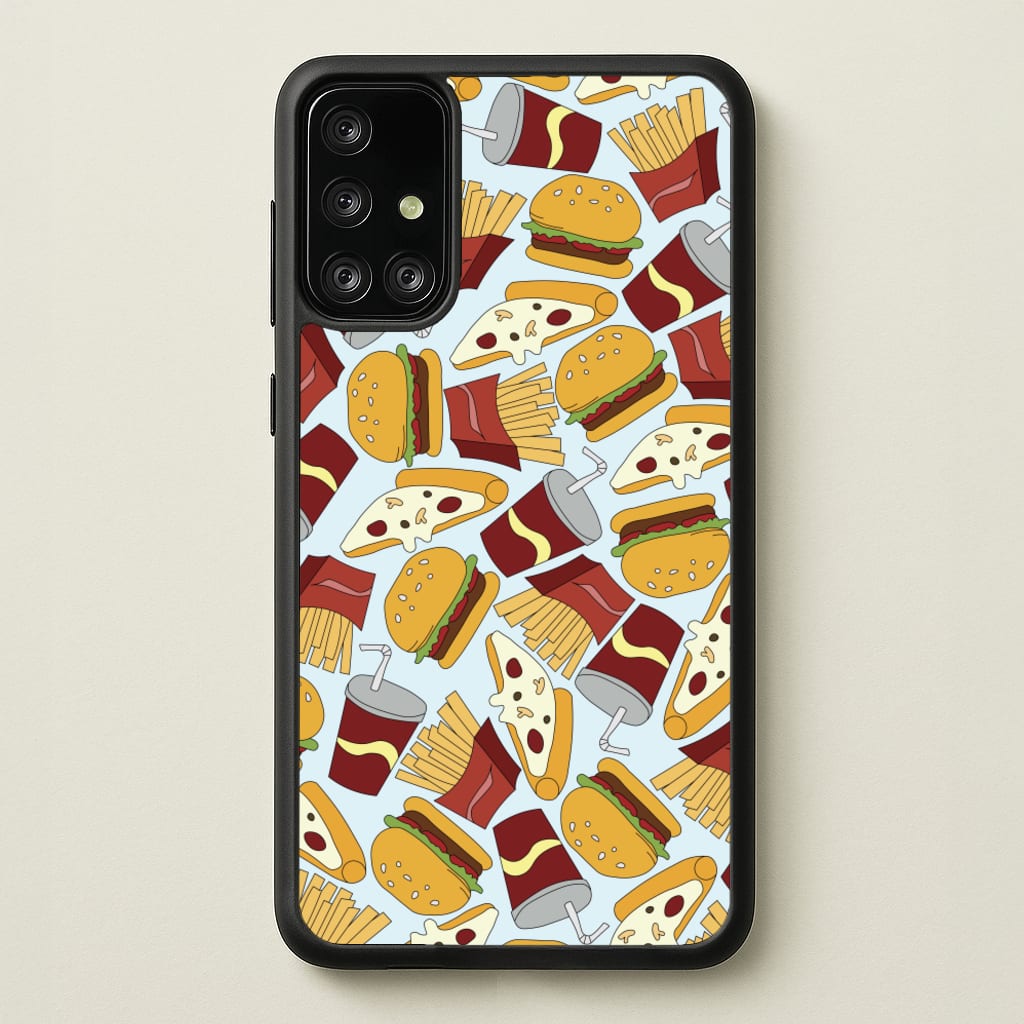 Burgers, Fries And Pizzas - Fast Food Patterns - Fast Food Patterns Phone Case for Galaxy A71