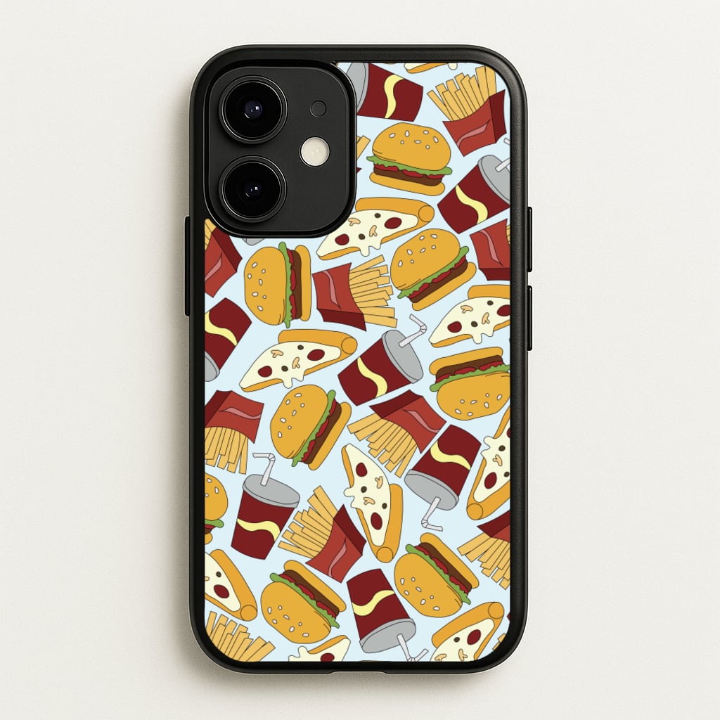 Burgers, Fries And Pizzas - Fast Food Patterns - Fast Food Patterns Phone Case for iPhone 12 / 12 Pro