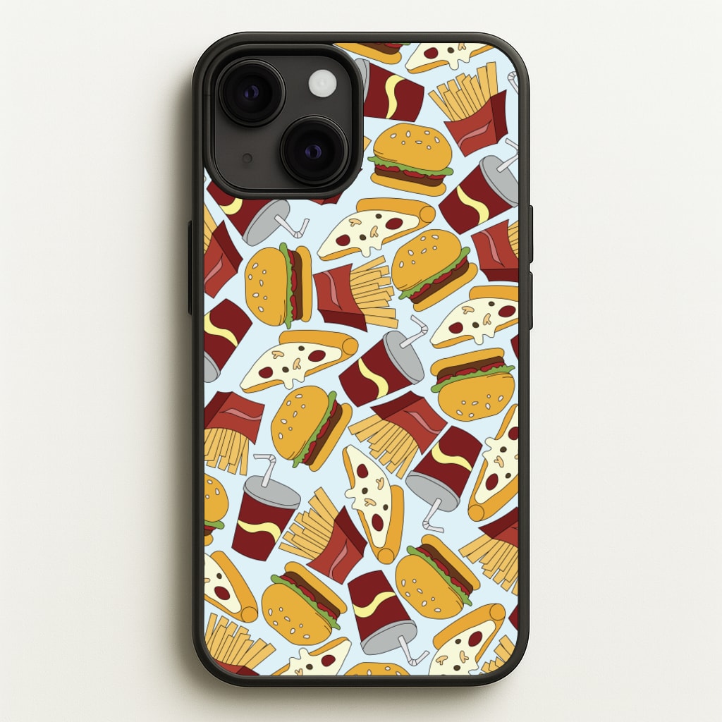 Burgers, Fries And Pizzas - Fast Food Patterns - Fast Food Patterns Phone Case for iPhone 13