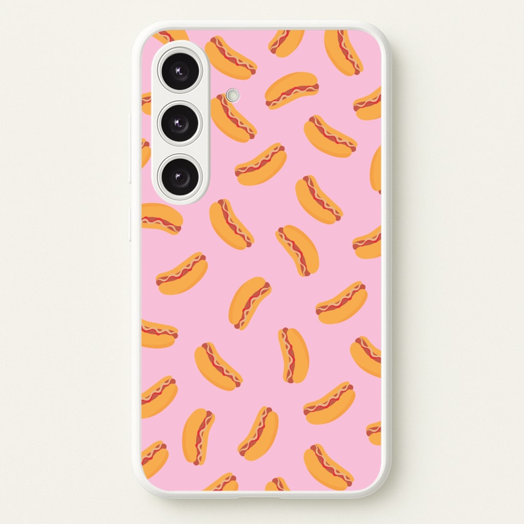 Hot Dogs - Fast Food Patterns - Fast Food Patterns Phone Case for Galaxy S25 Plus