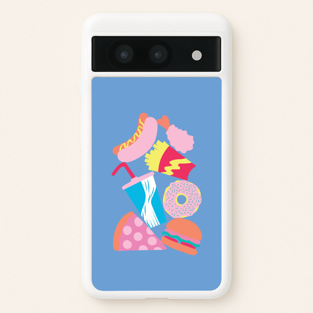 All The Foods - Fast Food Patterns - Fast Food Patterns Phone Case for Google Pixel 8a