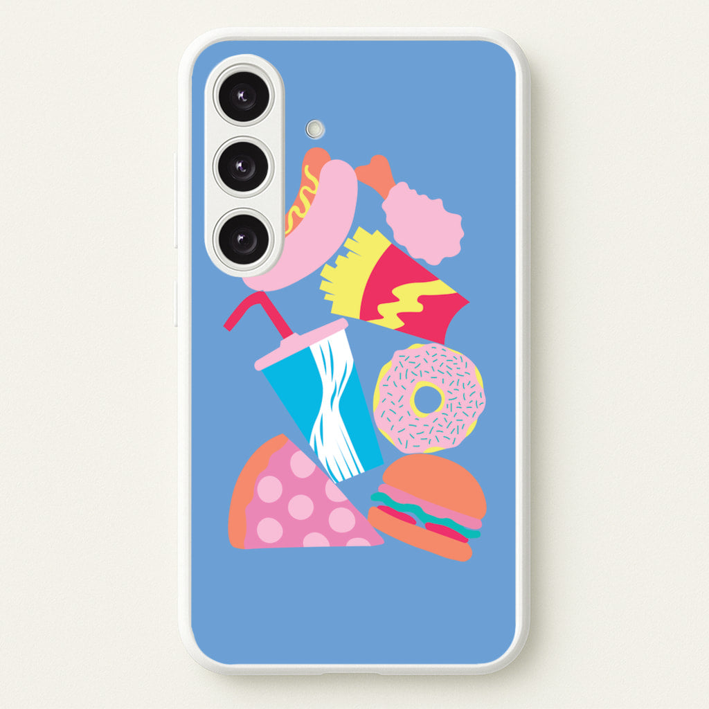 All The Foods - Fast Food Patterns - Fast Food Patterns Phone Case for Galaxy S24 Plus