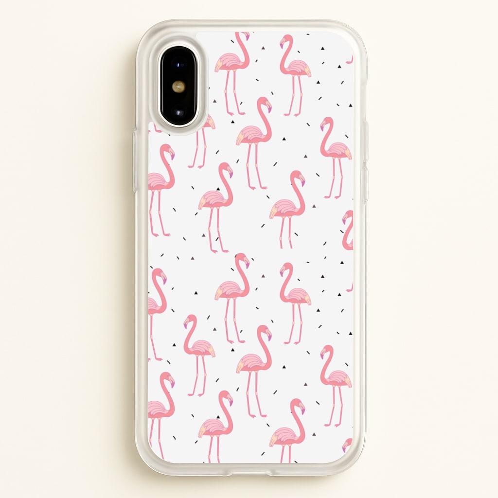 Pink Flamingo Pattern - Flamingos Phone Case for iPhone X / XS