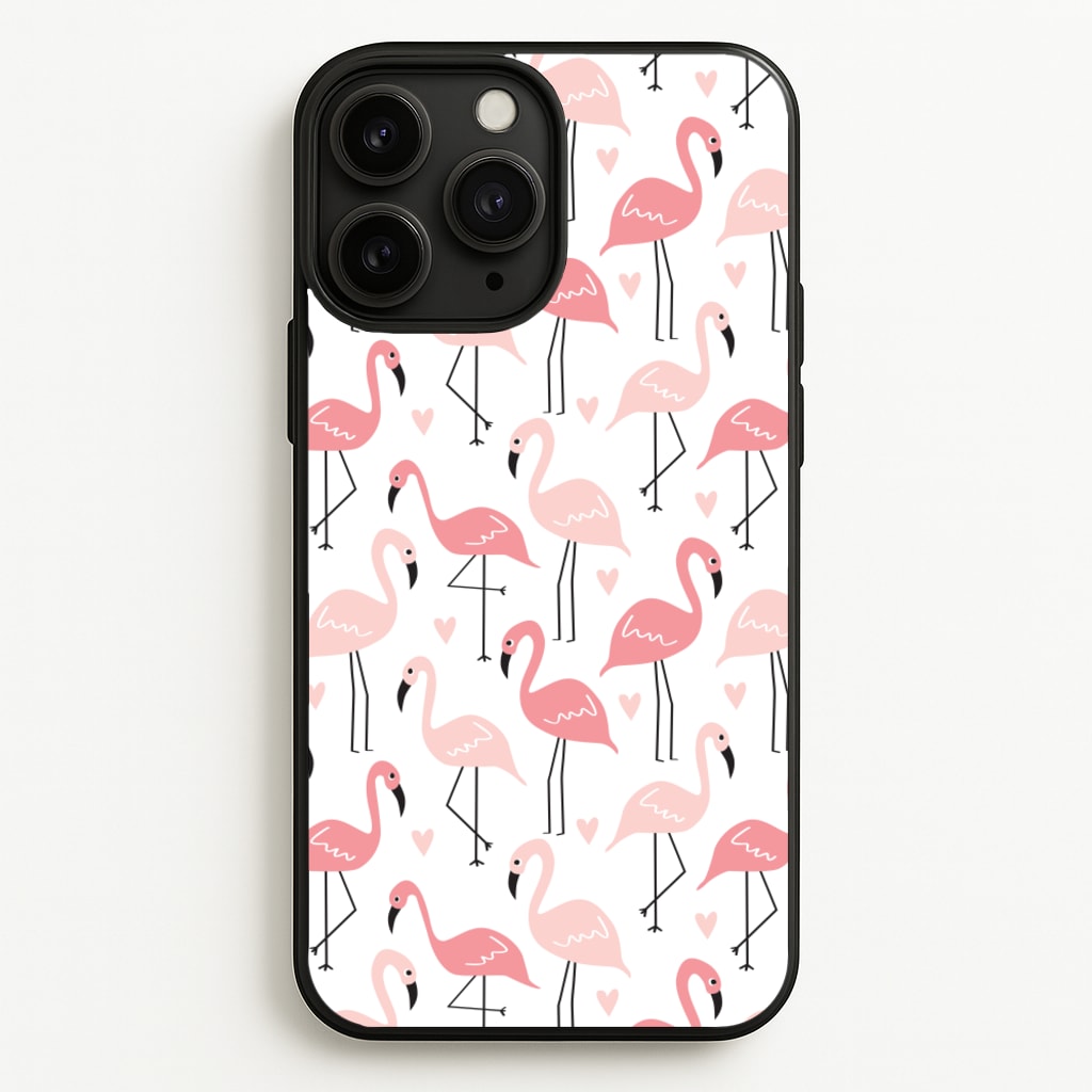 White & Pink Flamingo Pattern - Flamingos Phone Case for iPhone 11 Pro Max