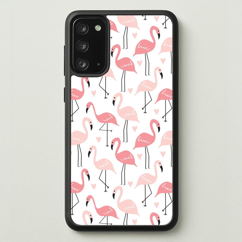 White & Pink Flamingo Pattern - Flamingos Phone Case for Galaxy Note 20