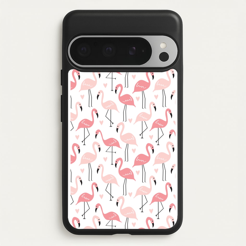 White & Pink Flamingo Pattern - Flamingos Phone Case for Google Pixel 9 Pro XL
