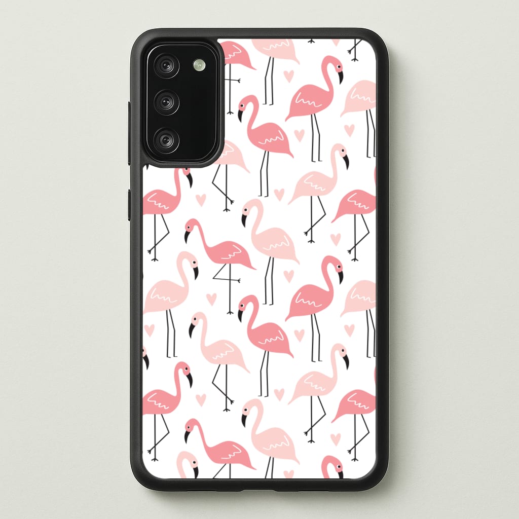 White & Pink Flamingo Pattern - Flamingos Phone Case for Galaxy A41