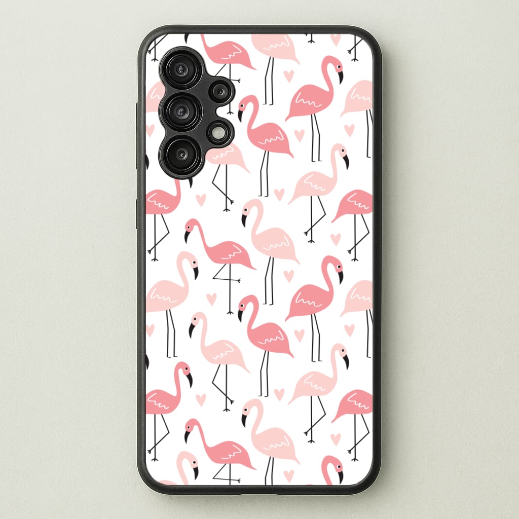 White & Pink Flamingo Pattern - Flamingos Phone Case for Galaxy A13