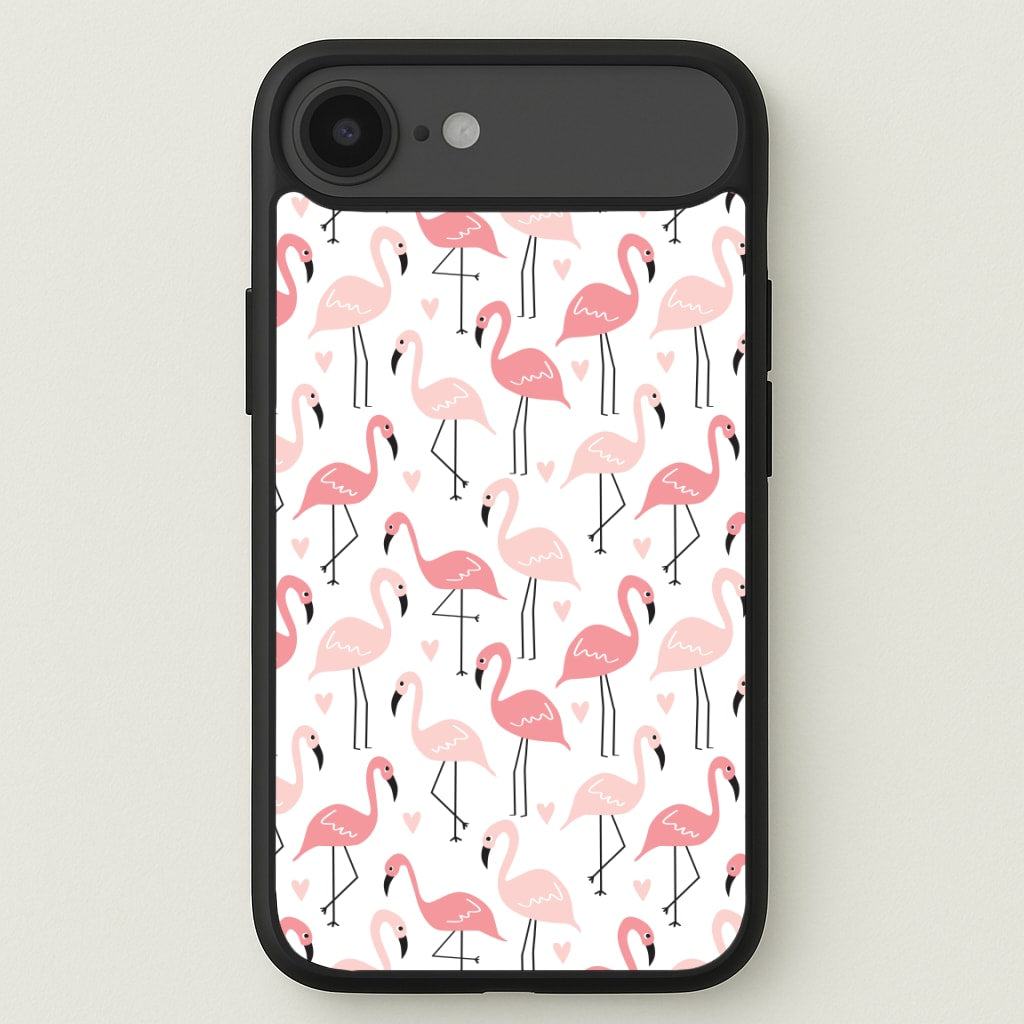 White & Pink Flamingo Pattern Phone Case for iPhone 17 Air