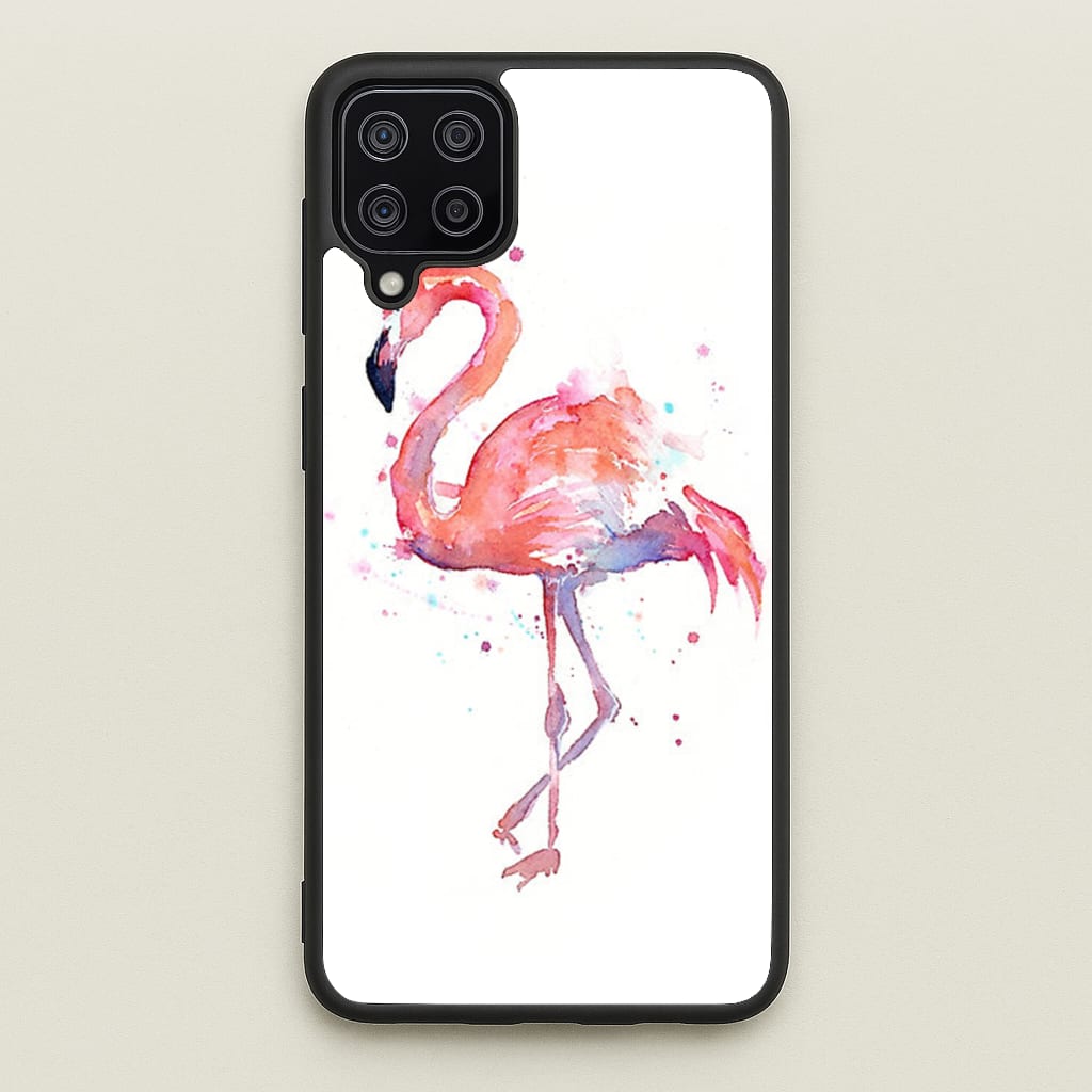 Watercolour Flamingo Painting - Flamingos Phone Case for Galaxy A12