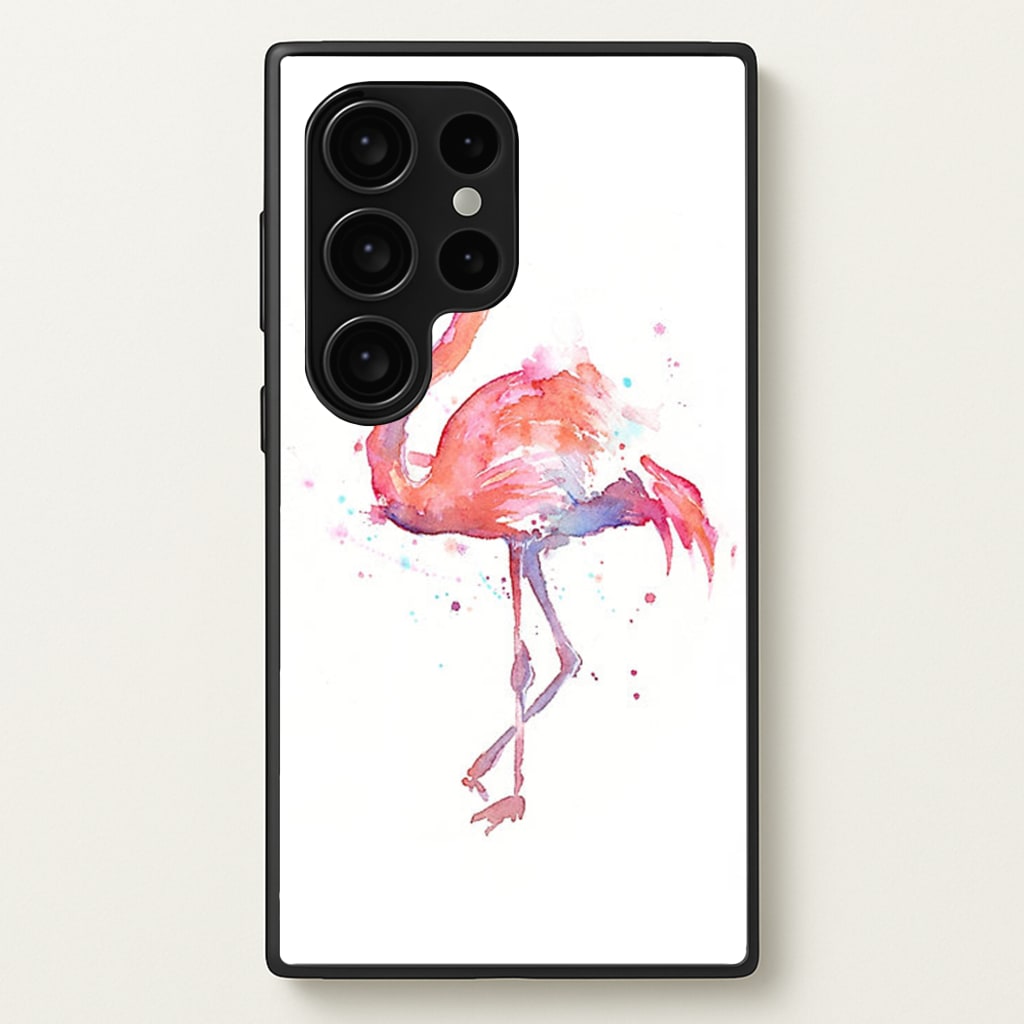 Watercolour Flamingo Painting - Flamingos Phone Case for Galaxy S24 Ultra