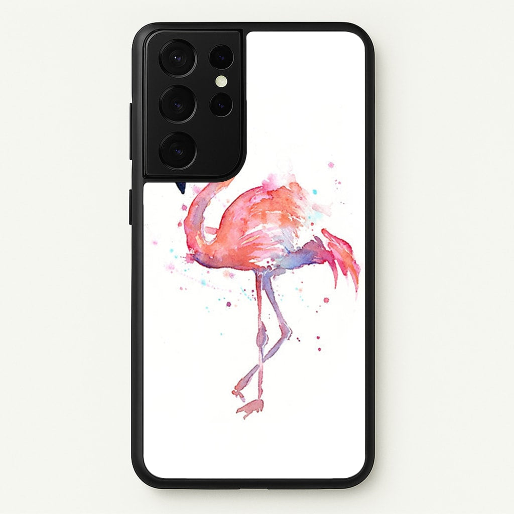 Watercolour Flamingo Painting - Flamingos Phone Case for Galaxy S21 Ultra