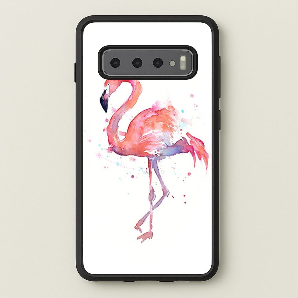 Watercolour Flamingo Painting - Flamingos Phone Case for Galaxy S10 Plus