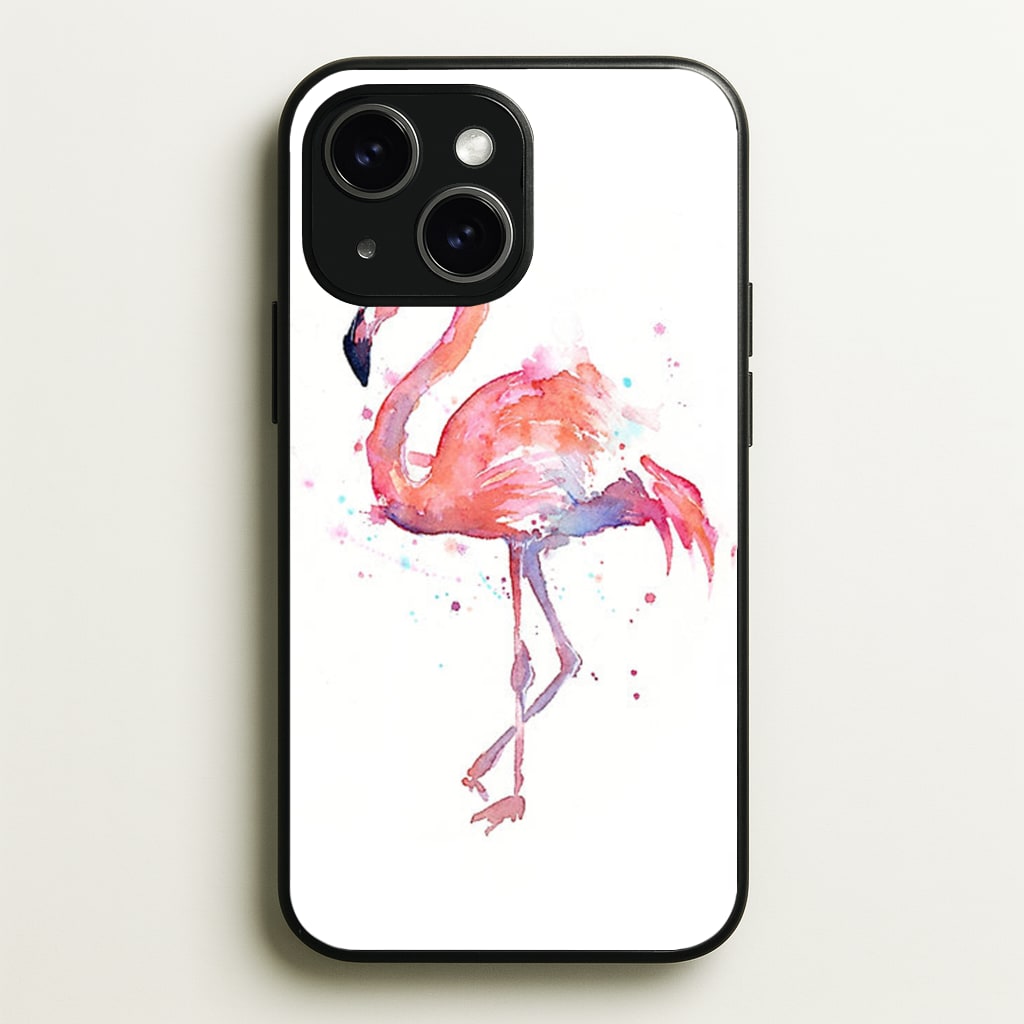 Watercolour Flamingo Painting - Flamingos Phone Case for iPhone 15 Plus