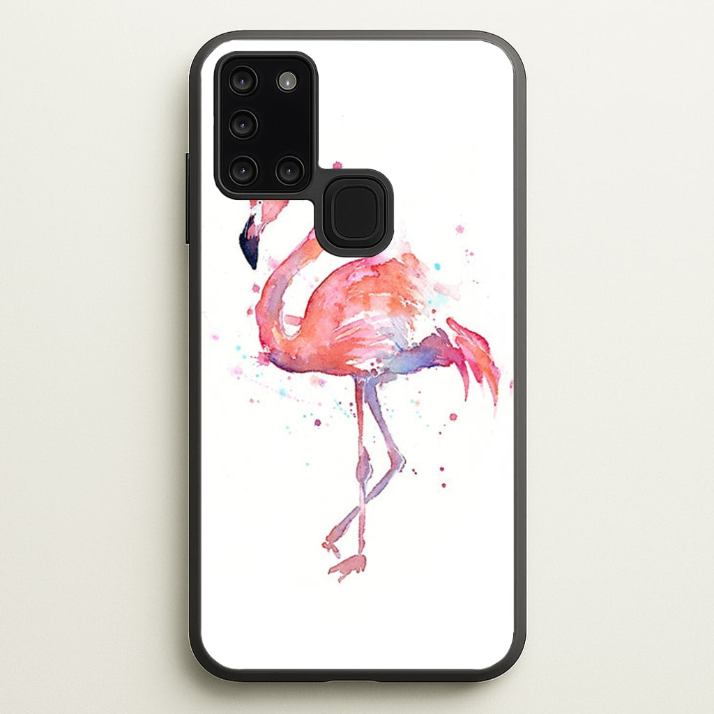 Watercolour Flamingo Painting - Flamingos Phone Case for Galaxy A21s
