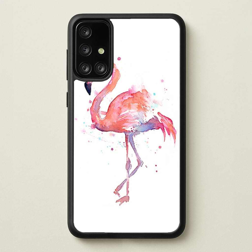 Watercolour Flamingo Painting - Flamingos Phone Case for Galaxy A71