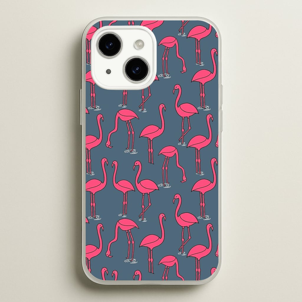 Basic Pink Flamingo Pattern - Animals Phone Case for iPhone 15
