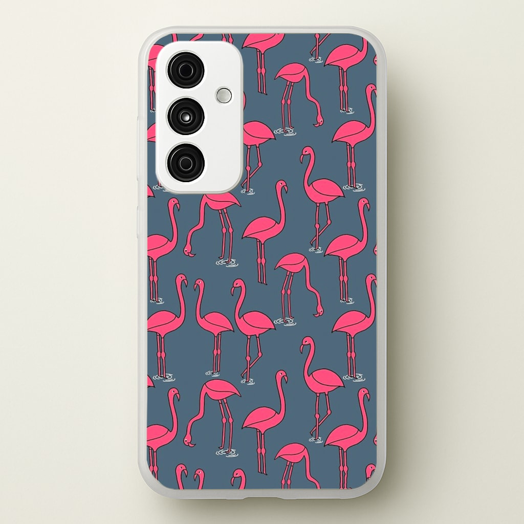 Basic Pink Flamingo Pattern - Animals Phone Case for Galaxy A35