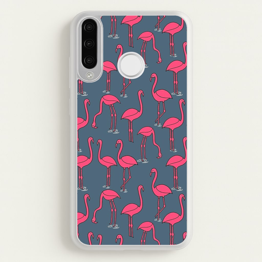 Basic Pink Flamingo Pattern - Animals Phone Case for Huawei P30 Lite