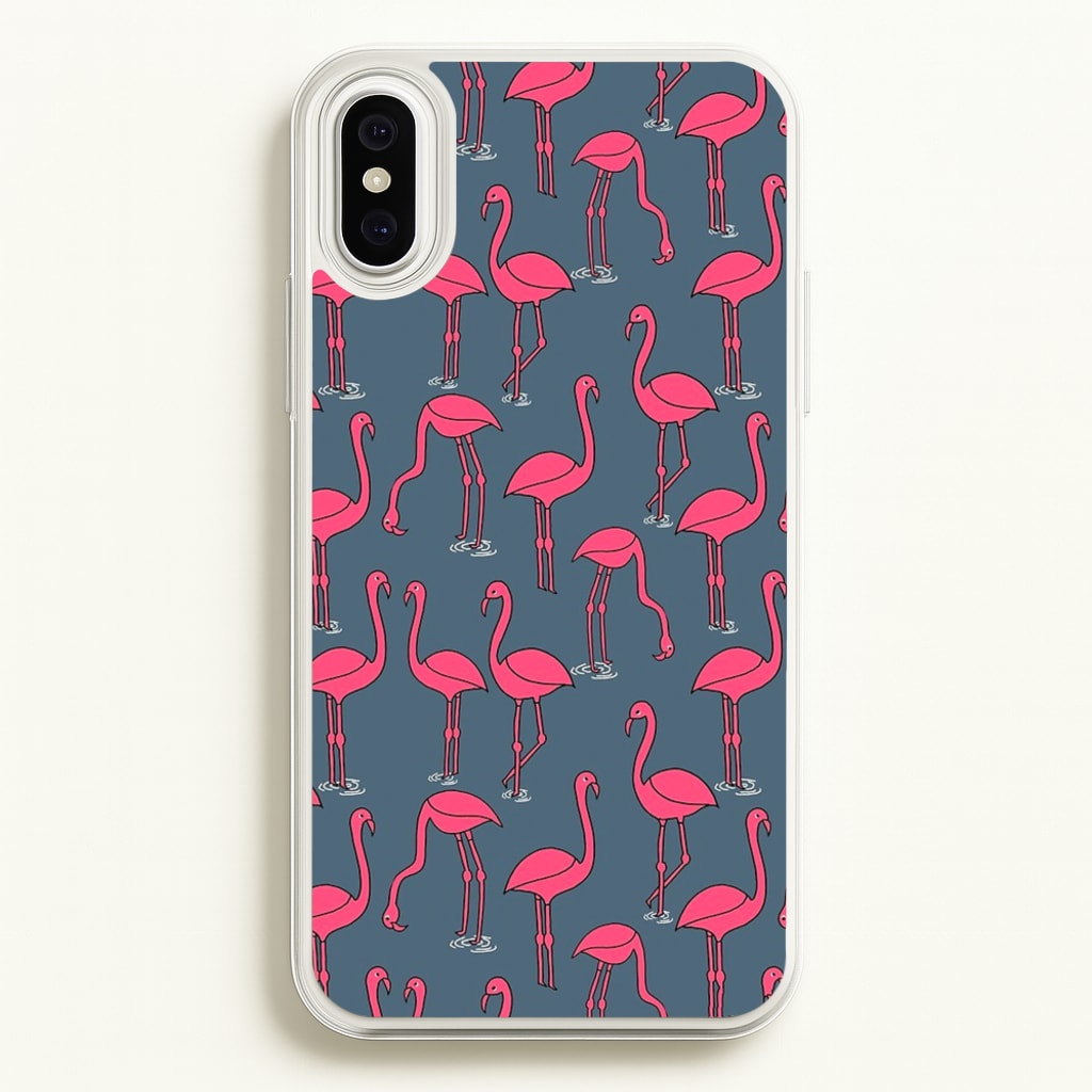 Basic Pink Flamingo Pattern - Animals Phone Case for iPhone XS Max