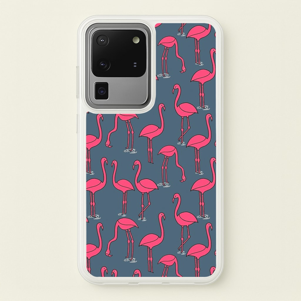 Basic Pink Flamingo Pattern - Animals Phone Case for Galaxy S20 Ultra