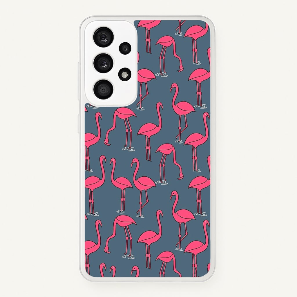 Basic Pink Flamingo Pattern - Animals Phone Case for Galaxy A53