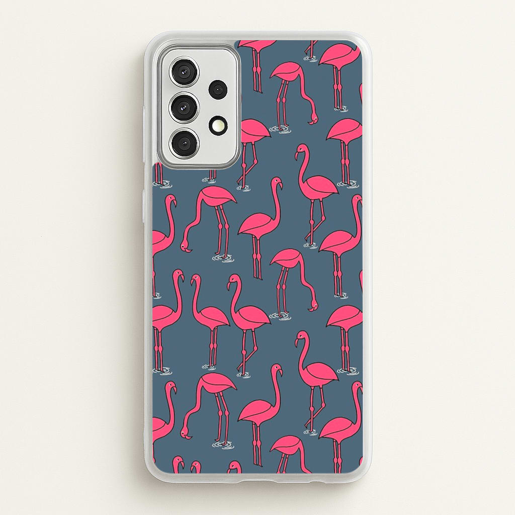 Basic Pink Flamingo Pattern - Animals Phone Case for Galaxy A52 / A52s