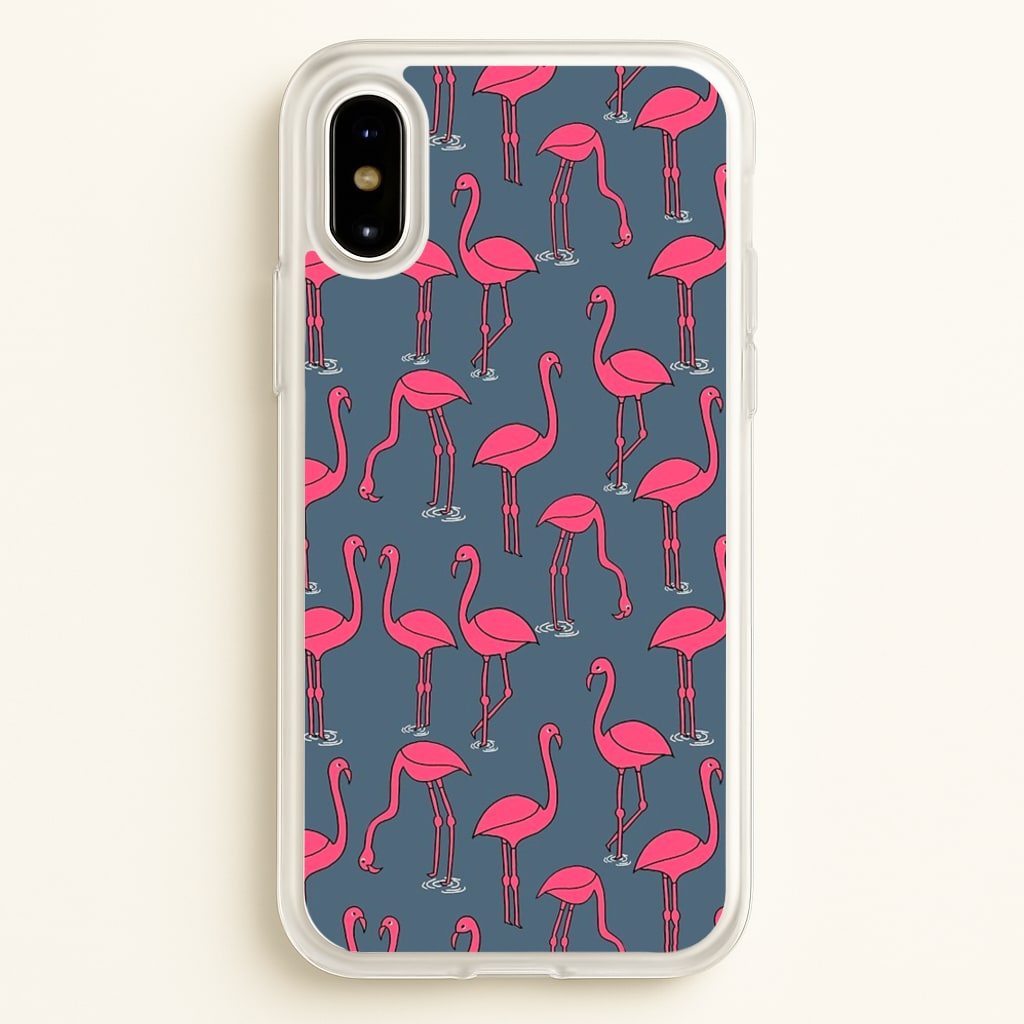 Basic Pink Flamingo Pattern - Animals Phone Case for iPhone X / XS