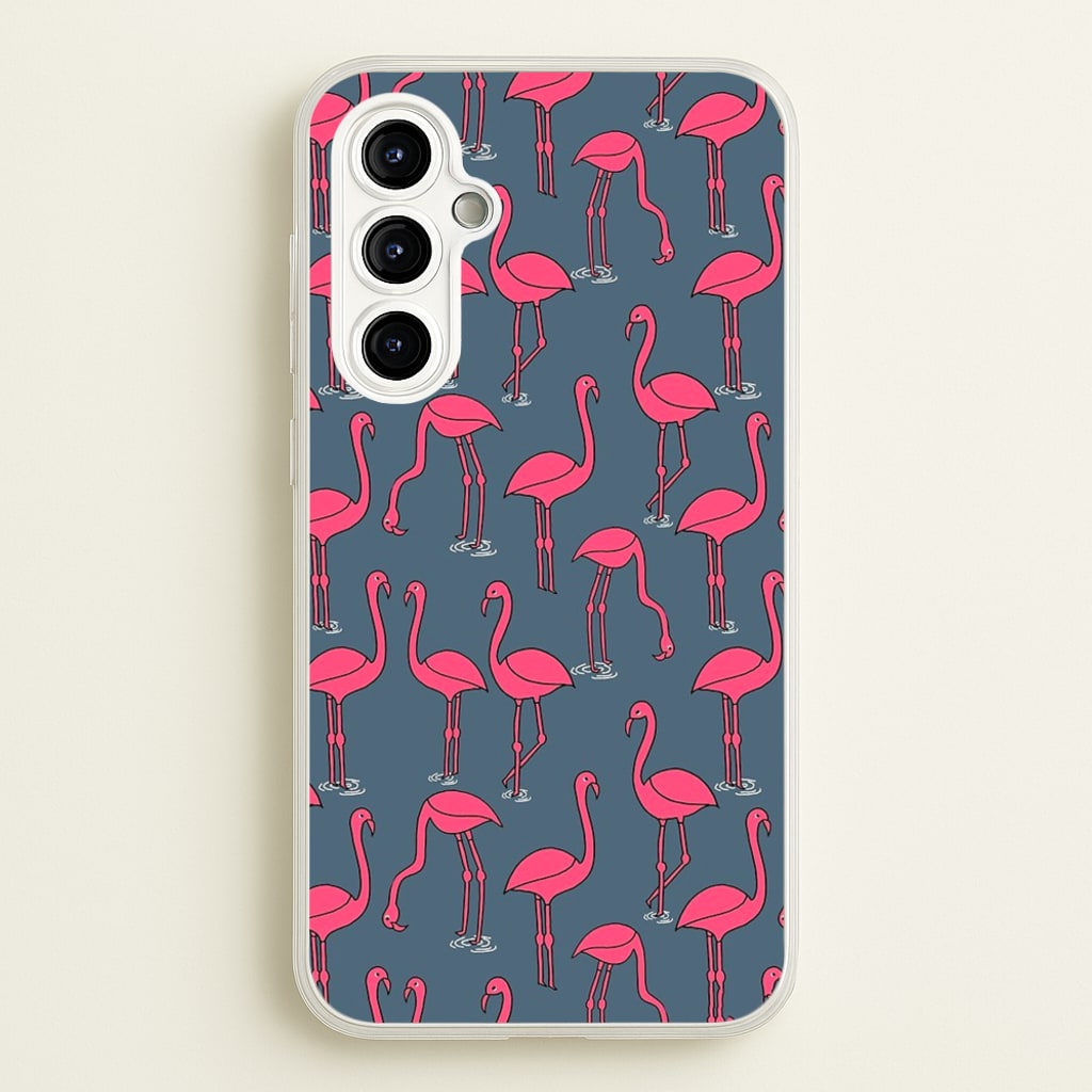 Basic Pink Flamingo Pattern - Animals Phone Case for Galaxy A54