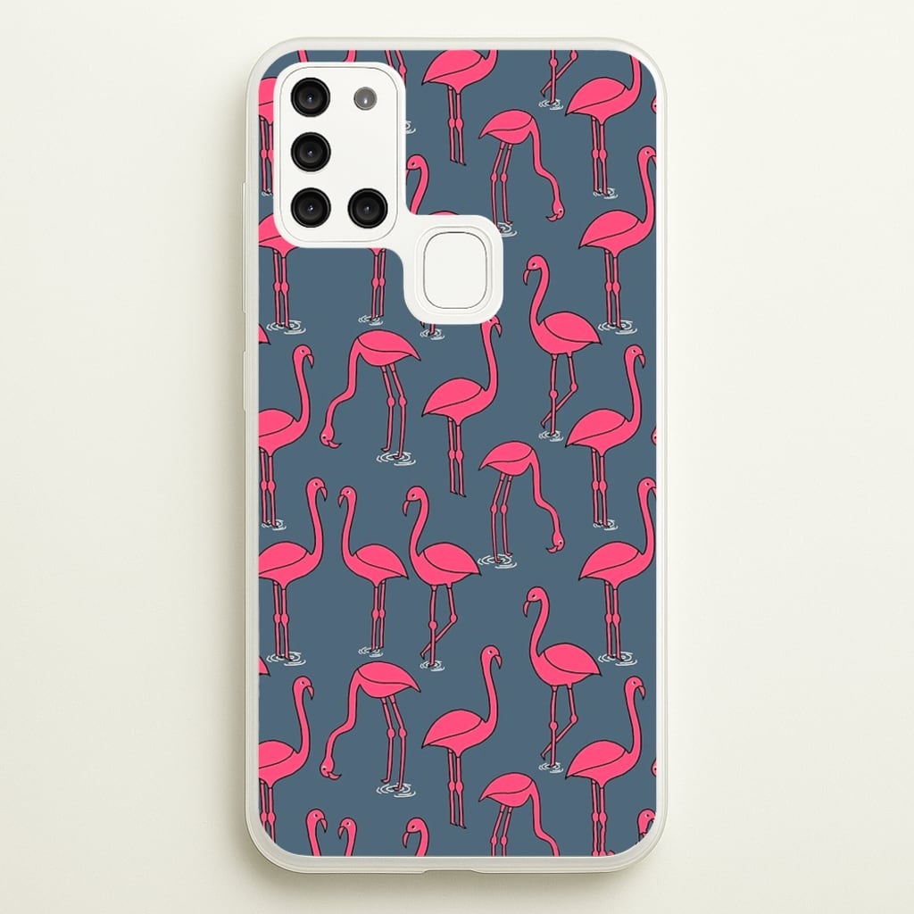 Basic Pink Flamingo Pattern - Animals Phone Case for Galaxy A21s