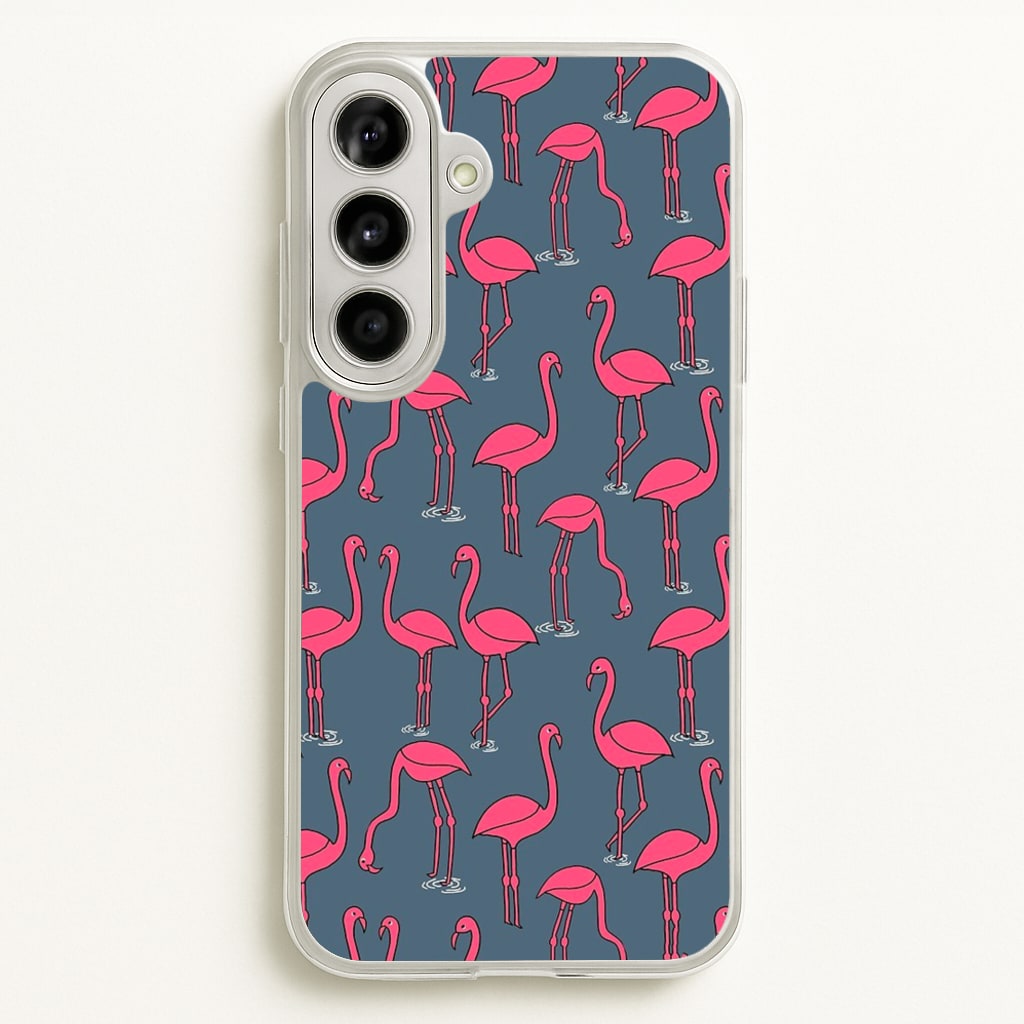 Basic Pink Flamingo Pattern - Animals Phone Case for Galaxy A56