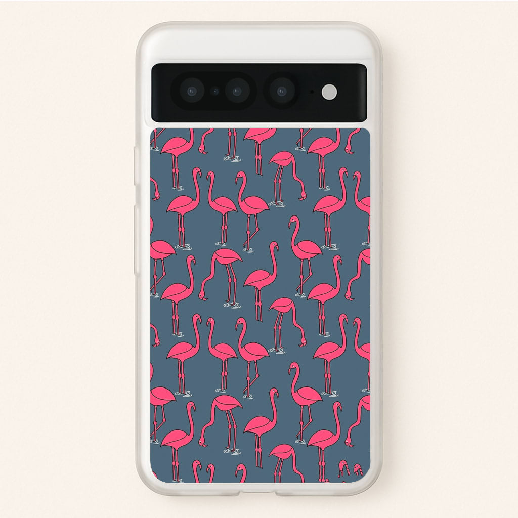 Basic Pink Flamingo Pattern - Animals Phone Case for Google Pixel 7 Pro