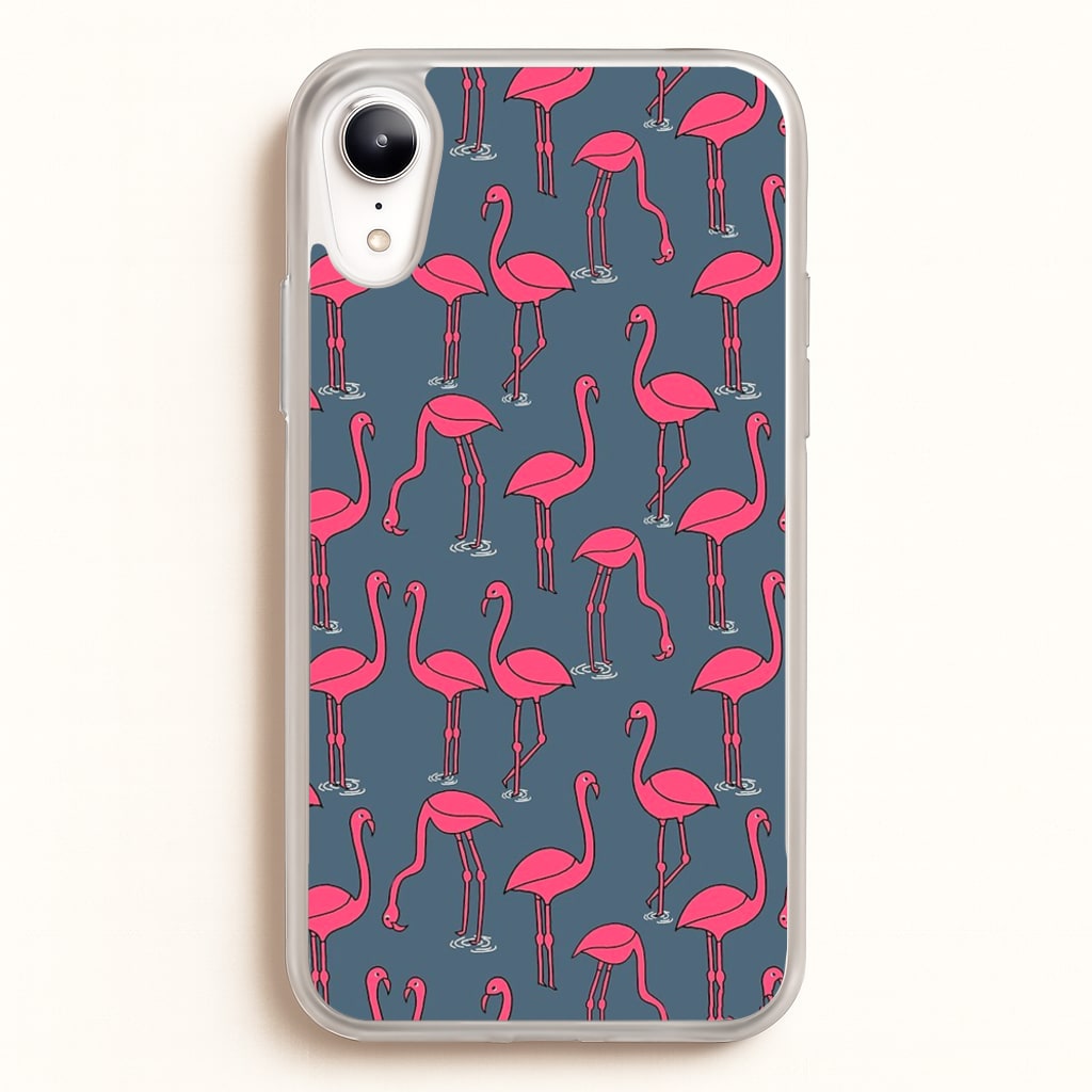Basic Pink Flamingo Pattern - Animals Phone Case for iPhone XR