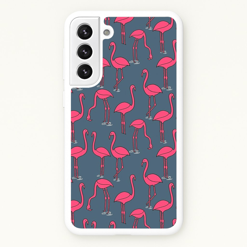 Basic Pink Flamingo Pattern - Animals Phone Case for Galaxy S22 Plus