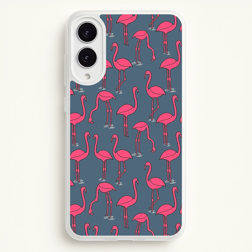 Basic Pink Flamingo Pattern - Animals Phone Case for Galaxy S25 Edge
