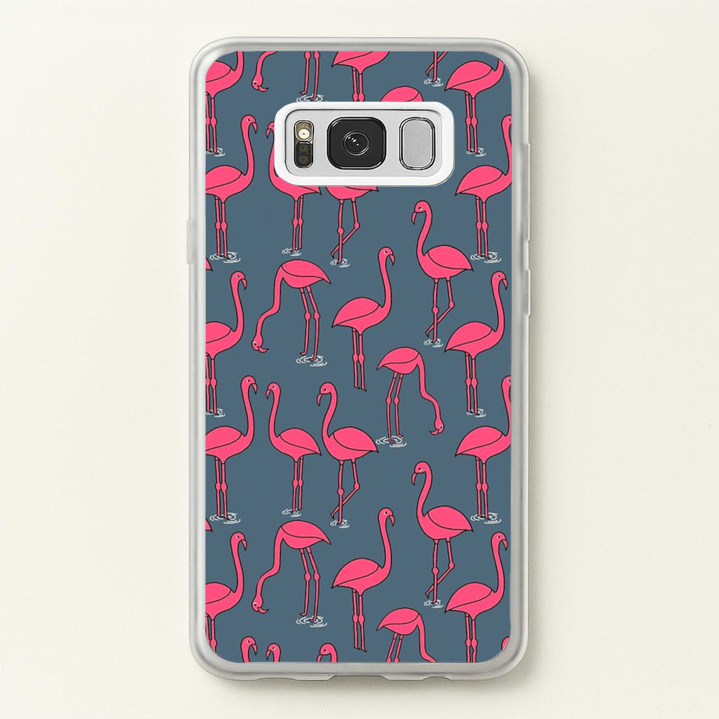 Basic Pink Flamingo Pattern - Animals Phone Case for Galaxy S8 Plus