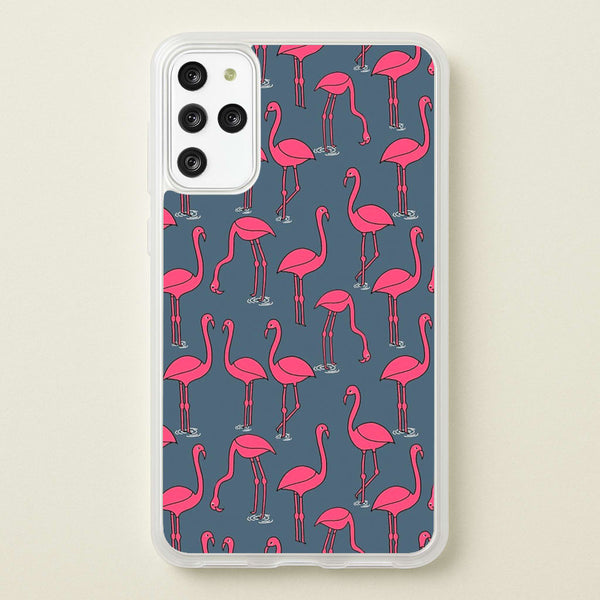 Basic Pink Flamingo Pattern - Animals Phone Case for Galaxy S20 Plus