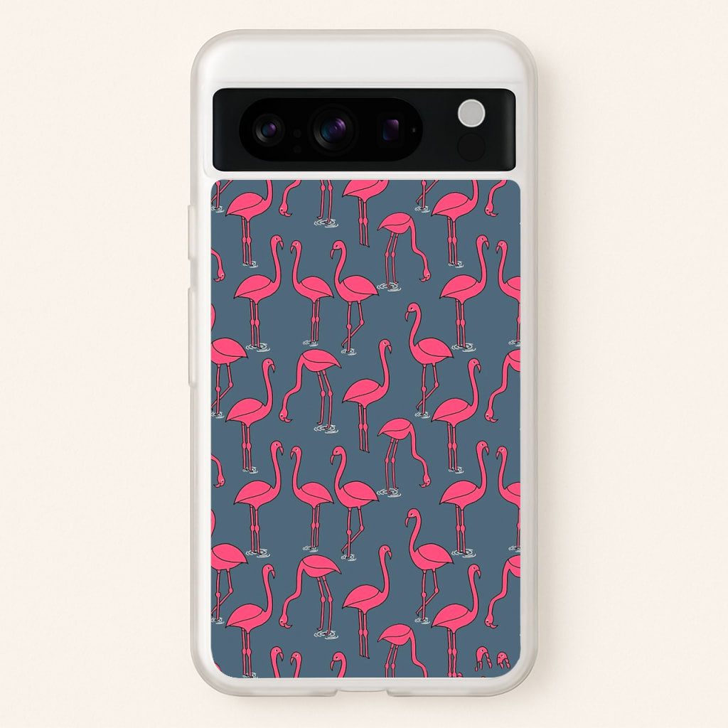 Basic Pink Flamingo Pattern - Animals Phone Case for Google Pixel 8 Pro