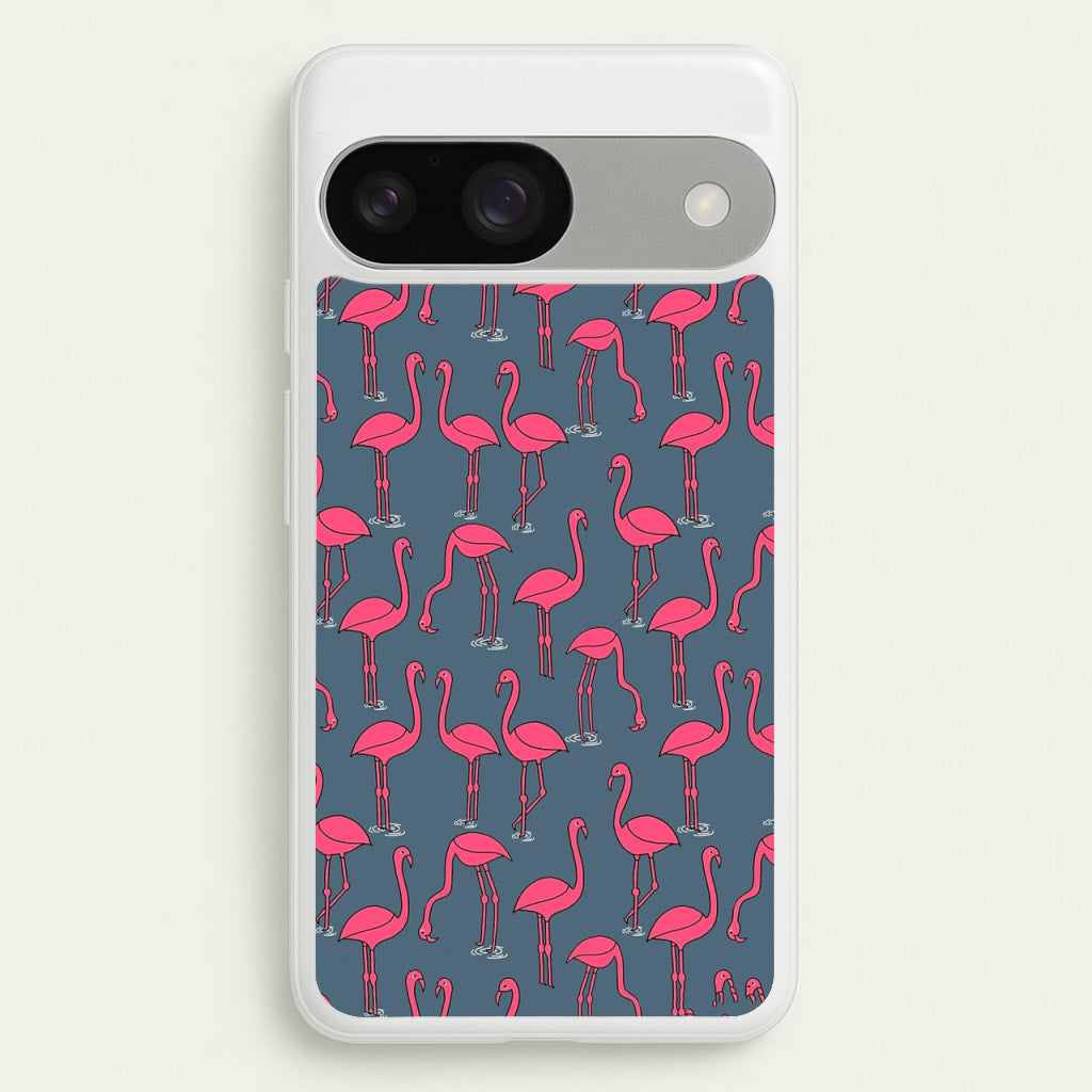 Basic Pink Flamingo Pattern - Animals Phone Case for Google Pixel 9 / 9 Pro