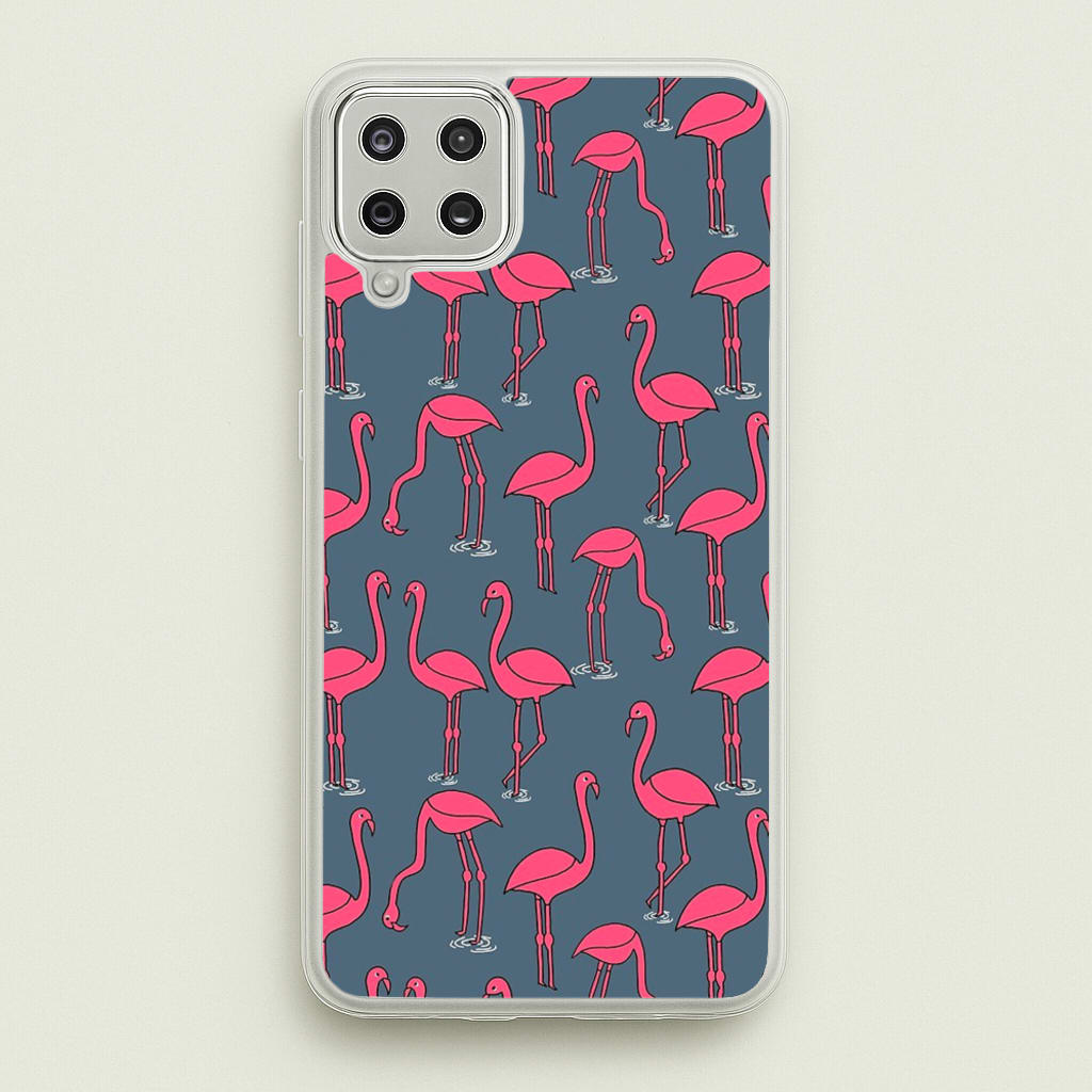 Basic Pink Flamingo Pattern - Animals Phone Case for Galaxy A12
