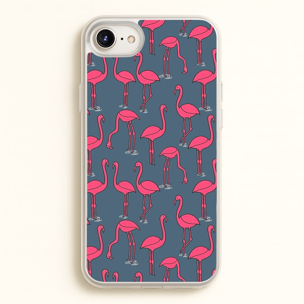 Basic Pink Flamingo Pattern - Animals Phone Case for iPhone 6 Plus / 7 Plus / 8 Plus