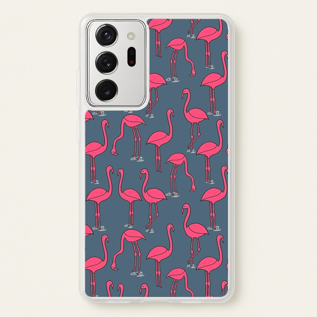 Basic Pink Flamingo Pattern - Animals Phone Case for Galaxy Note 20 Ultra